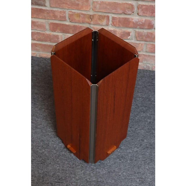 1960s Ico Parisi for Stildomus "Temide" Palisander Umbrella Stand With Drip Pan For Sale - Image 5 of 18