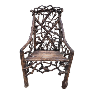 Antique Rustic Handcrafted Adirondack Child's Chair