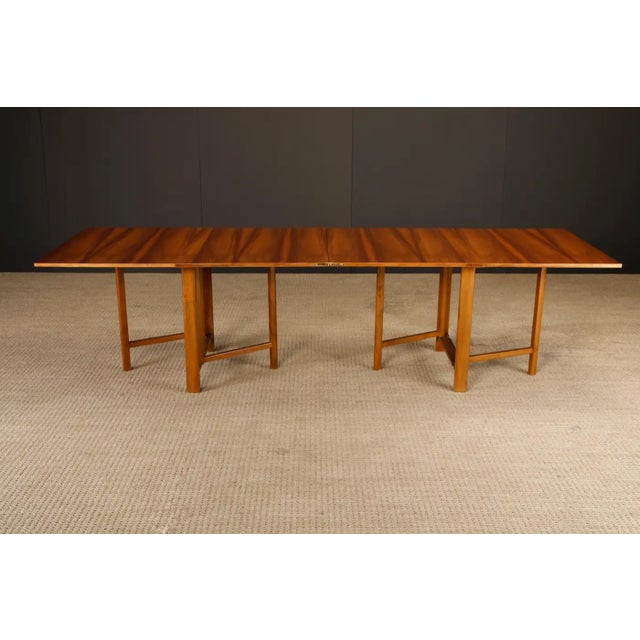 Mid-Century Modern Attributed to Bruno Mathsson Attributed 'Maria' Drop-Leaf Folding Table in Walnut, Sweden, C 1950s For Sale - Image 3 of 18