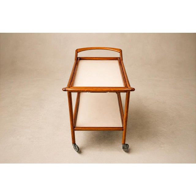 Brazilian Mid-Century Modern Bar Cart in Caviúna Wood, Brazil, 1960s For Sale - Image 17 of 18