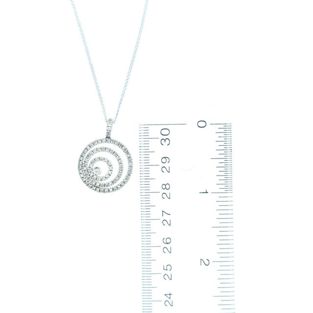 Early 21st Century 14k White Gold 1.26ct Diamond Circle Pendant on Adjustable 16"-18" Chain For Sale - Image 5 of 5
