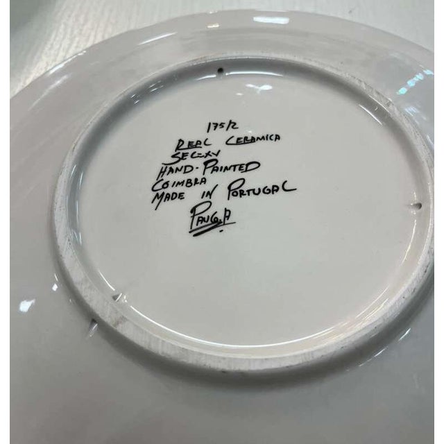 Coimbra Ceramic - Hand Painted Portuguese Plate For Sale - Image 12 of 13