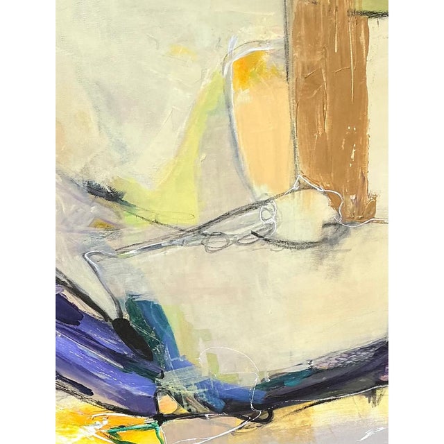 Late 20th Century Vintage Abstract Expressionist Oil Painting on Canvas For Sale - Image 5 of 12
