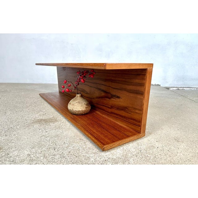 Minimalist Teakwood Wall Shelf, Germany, 1960s For Sale - Image 11 of 17