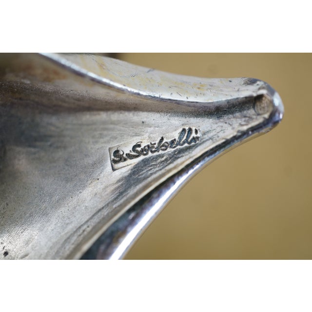 Metal Mid 20th Century Italian Art Nouveau Sterling Silver 925 Dancing Woman Statue Sculpture 17" For Sale - Image 7 of 15