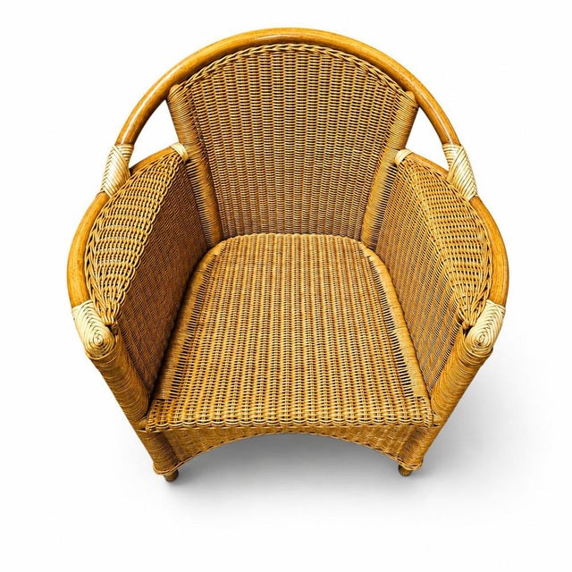 Wicker and Bamboo Patio Chairs in Alcantara, 1980s, Set of 2 For Sale - Image 10 of 16