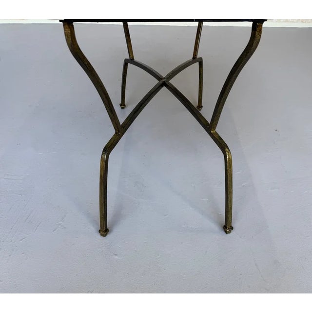 Pair of Spanish Mid-Century Modern Style Gilt Iron Benches With X-Stretchers For Sale - Image 15 of 18