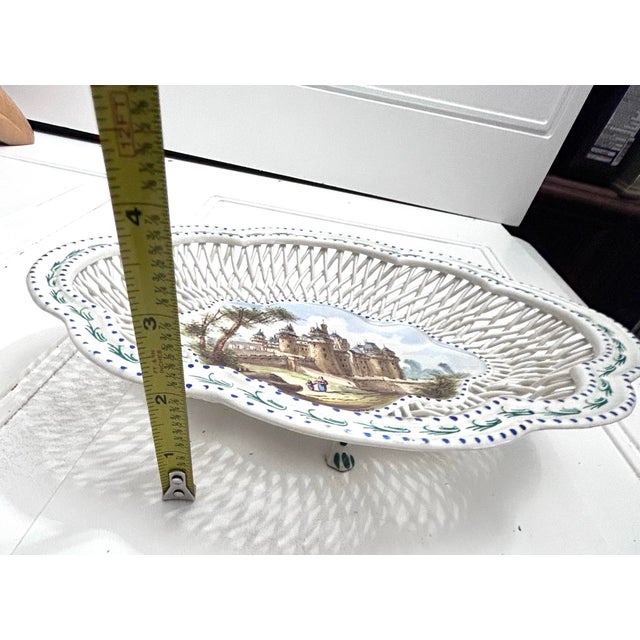 White Lille France Faience Lattice Centerpiece Bowl For Sale - Image 8 of 12