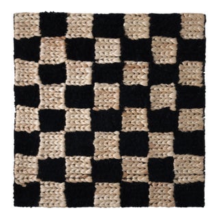 Rug & Kilim Custom Checkered Jute Rug, 9' x 9' For Sale