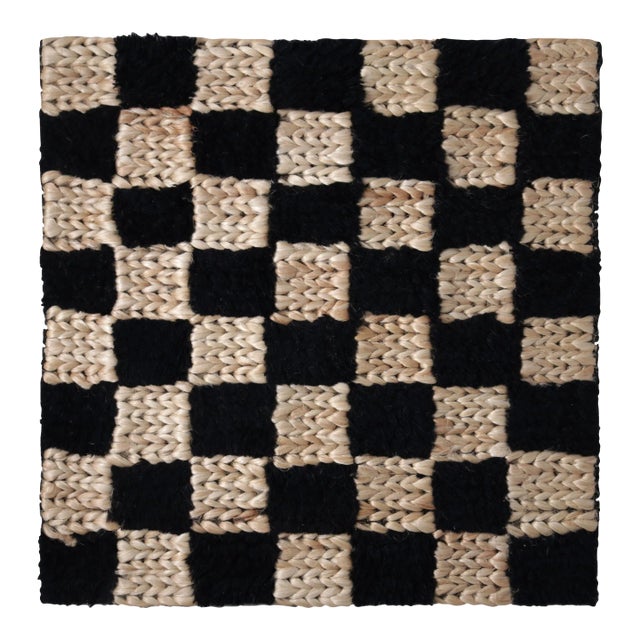 Rug & Kilim Custom Checkered Jute Rug, 9' x 9' For Sale