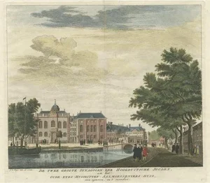 Jan de Beijer, Two Synagogues in Amsterdam, 1760s, Paper