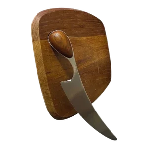 1960s Dansk Teak Cheese Cutting Board and Knife - 2 Pieces