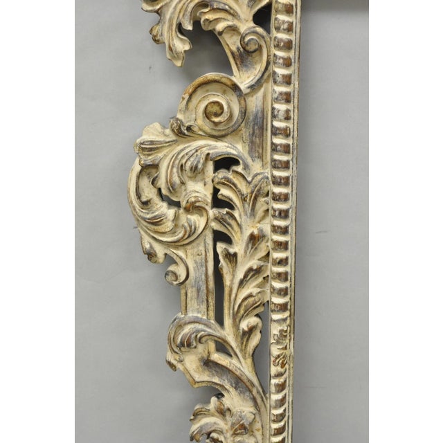 Large 78" Italian Baroque Rococo White Distress Painted Mirror Art Picture Frame For Sale In Philadelphia - Image 6 of 17