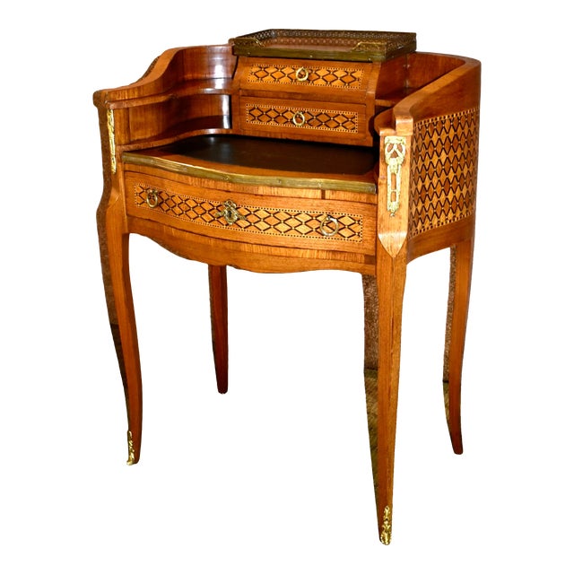 French Reproduction Inlaid Writing Desk Chairish