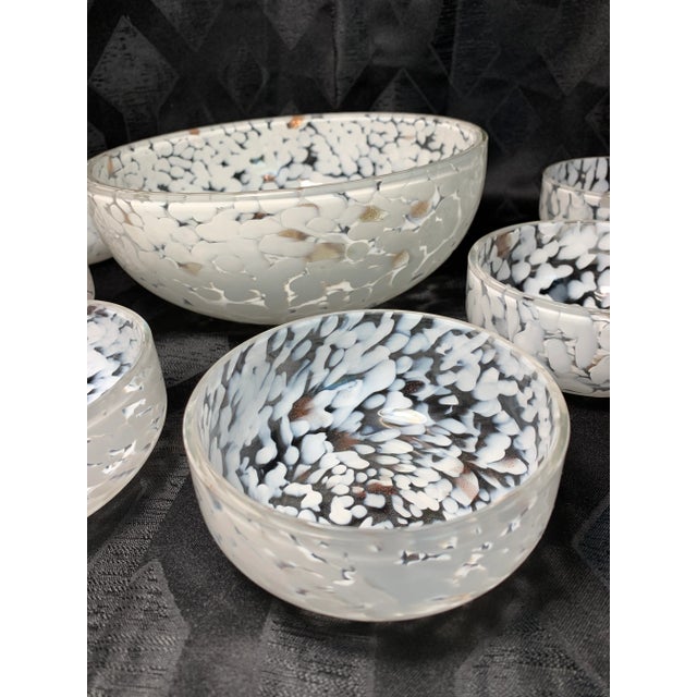 1960s Cenedese Murano Cased Glass Serving Bowl Set - 11 Pieces For Sale - Image 9 of 13