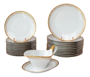 Vintage Swedish Dinner Service from Hackefors, Set of 24