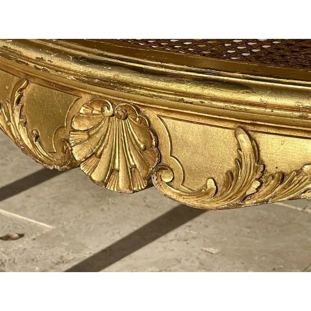 Wood Louis XV Style Gilded Wood Bench For Sale - Image 7 of 13