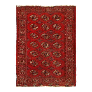 Pasargad DC Red Fine Hand Knotted Vintage Bokhara Rug For Sale