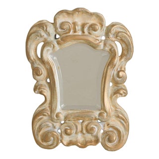 French Petite Plaster Wall Mirror, 1940s For Sale