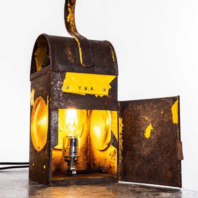 : vintage railway warning lamps – illuminated. We bought a batch of these classic railway warning lamps, cleaned them up...