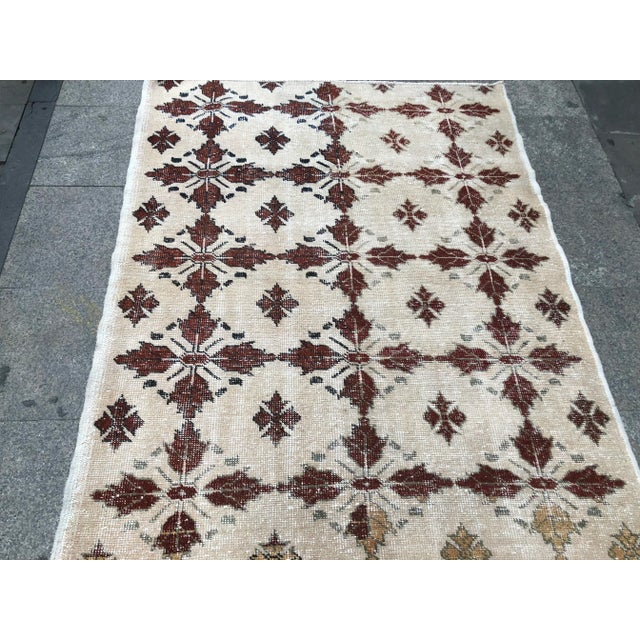 1960s 1960s Turkish Tribal Wool Rug - 4′6″ × 6′7″ For Sale - Image 5 of 11