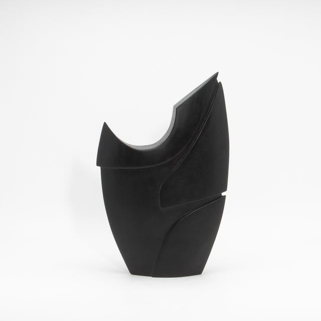 Modern Abstract L Sculpture in Black Oak by Patrick Coard Paris For Sale - Image 4 of 10