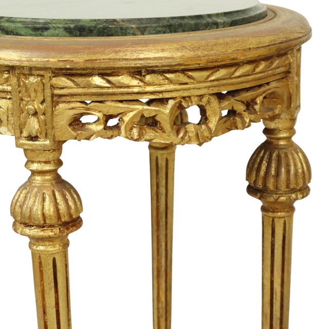 Traditional Antique Empire French Side Tables Plant Tables in Marble, 1890s, Set of 2 For Sale - Image 3 of 18