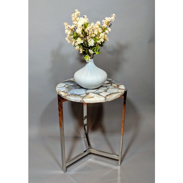 Organic Modern Natural Agate Accent Table Chairish
