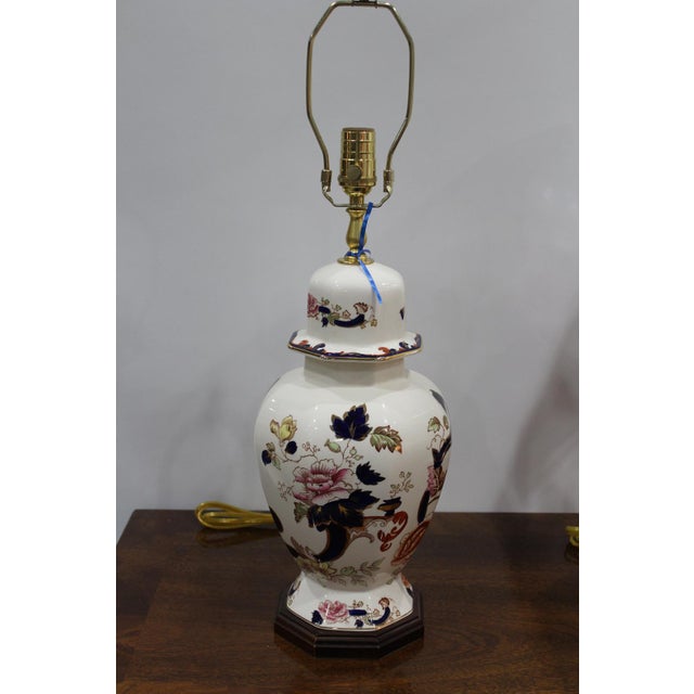 1970s Mason's Ironstone Blue Mandalay Lamps - A Pair For Sale - Image 11 of 12