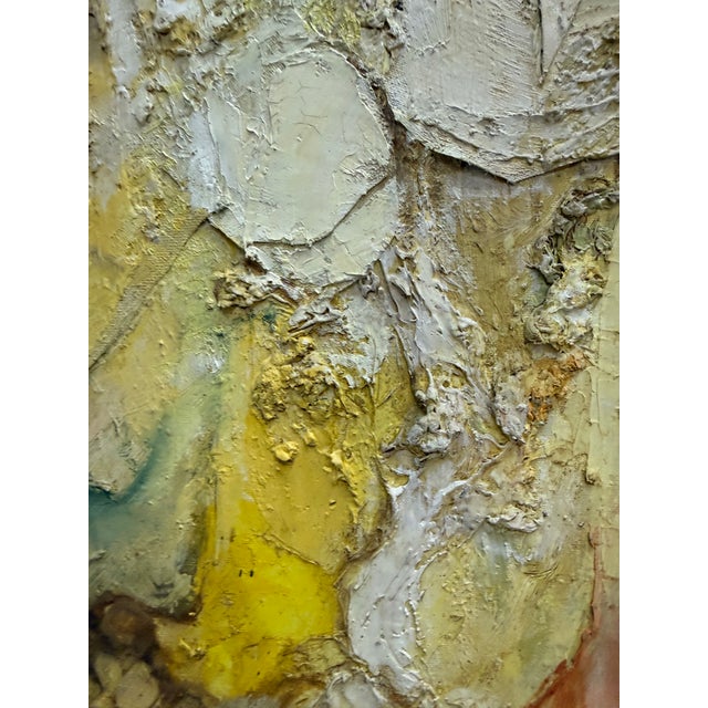 Paint 1960 Heavily Impasto Mix Media Abstract Signed Silverman For Sale - Image 7 of 10