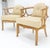 Pair of New Gold Linen Upholstery Barrel Back Wrap Around Lounge Arm Chairs MINT For Sale - Image 13 of 14