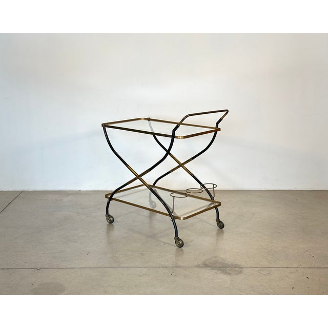1960s Brass and Glass Bar Trolley, 1960s For Sale - Image 5 of 17