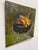 Campfire by Brad Davis | Oil on Panel Painting of a fire in a circular pit For Sale