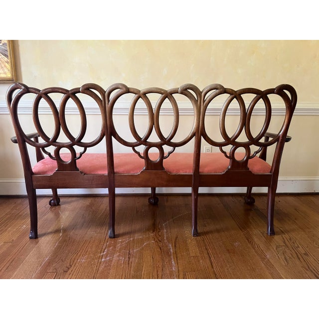 Traditional 18th Century Georgian Carved Mahogany Triple Settee For Sale - Image 3 of 12