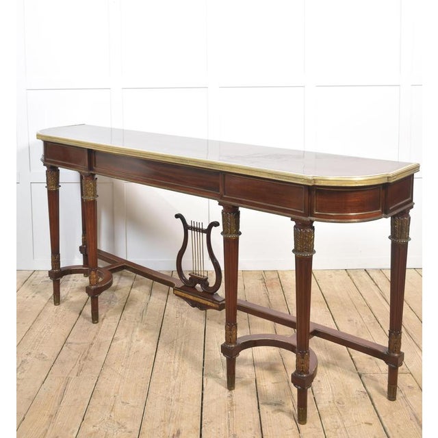Long French Empire Revival Style Console Table in Mahogany, 1890s For Sale - Image 16 of 18
