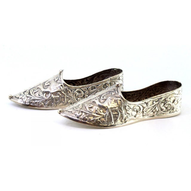 Arabic Slippers with Camels and Plant Reliefs, Set of 2 For Sale - Image 3 of 8