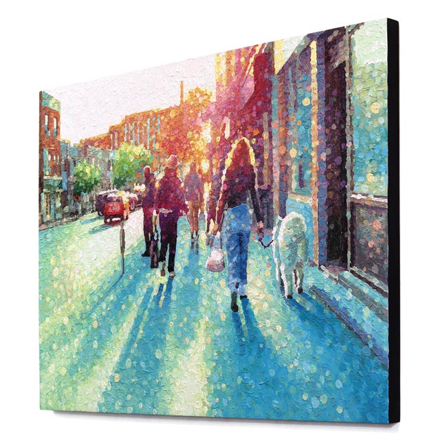 Contemporary A World Where - Original Contemporary Urban Figurative Pointillist Acrylic Painting For Sale - Image 3 of 9