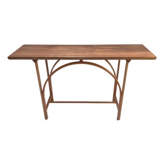 Late 20th Century Bentwood Console Table Solid Wood Modern Entryway & Sofa Table Thonet-Inspired For Sale