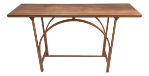 Late 20th Century Bentwood Console Table Solid Wood Modern Entryway & Sofa Table Thonet-Inspired