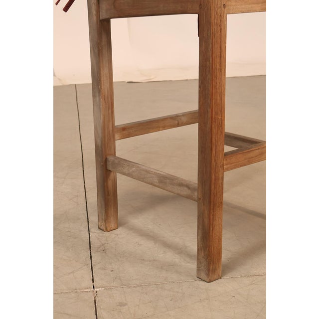 BenchSmith Set of Four 'Buckingham' Teak Outdoor Bar Stools For Sale - Image 9 of 18