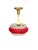 Vintage Space Age pendant lamp made of ribbed red plastic with a transparent plastic rim featuring a diamond pattern. In...