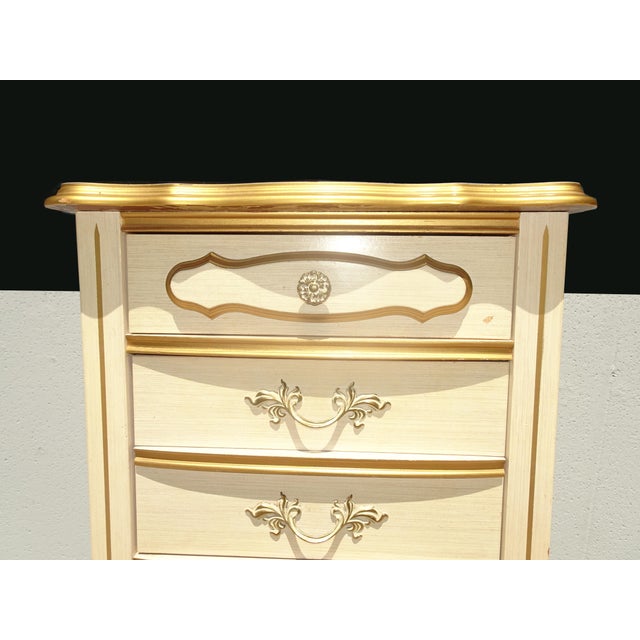 1970s Dresser Vintage French Provincial Tallboy Dresser Lingerie Chest Brass #2 For Sale - Image 5 of 15