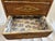 Antique Victorian Wicker Rattan Sewing Stand | Lift-Top Toile Lined, Two Drawers | Edwardian Work Table, 31in For Sale - Image 14 of 18