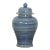 Mid-Century Vintage Blue Porcelain Temple Jar For Sale