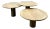 1990s Organic Modern Travertine Three-Tier Circular Coffee Table With Metal Base For Sale