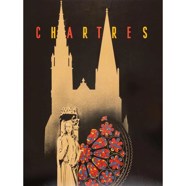 1930s Chartres: Cathedrals of France Art Deco Travel Poster, 1930s, Framed For Sale - Image 5 of 12