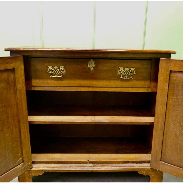 Late 19th Century Oak Shelved Lockable Cupboard with Interior Drawer, 1890s For Sale - Image 5 of 8