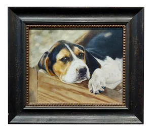 Anita Baarns - Cute Foxhound Puppy Relaxing -Oil Painting