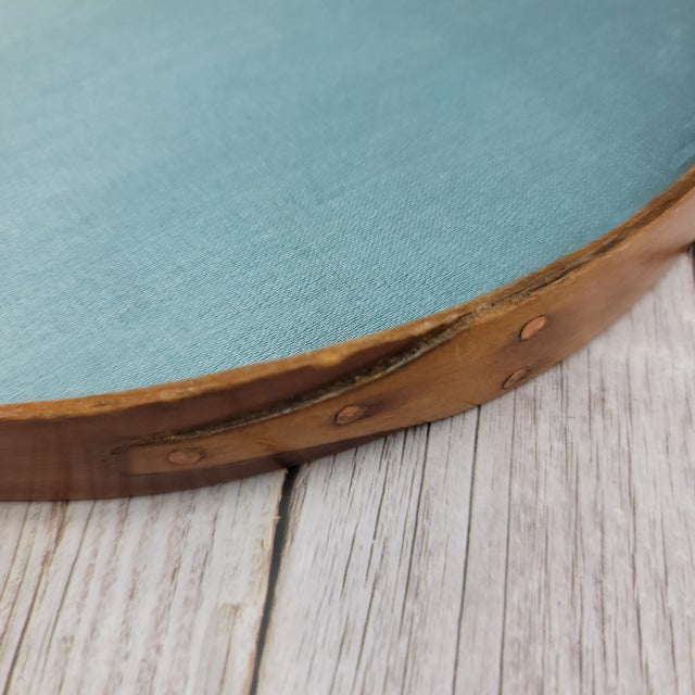 Antique Moiré Lined Shaker Handled Sewing Basket Box For Sale - Image 10 of 13