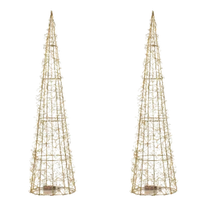 32" Holiday Wire LED Trees, Set of 2